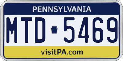 PA license plate MTD5469
