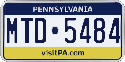 PA license plate MTD5484