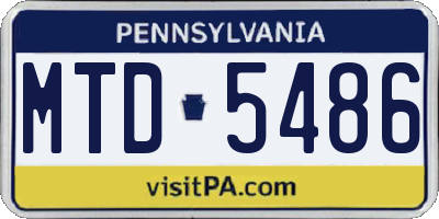 PA license plate MTD5486