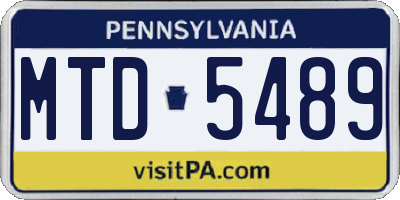 PA license plate MTD5489