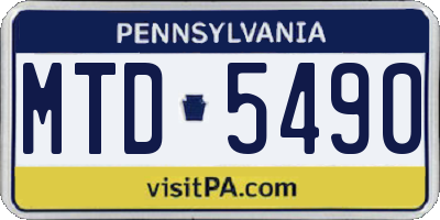PA license plate MTD5490