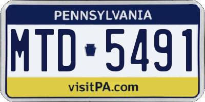 PA license plate MTD5491