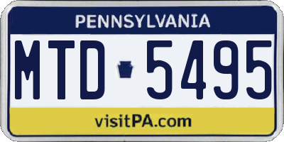 PA license plate MTD5495