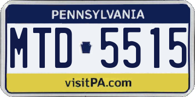 PA license plate MTD5515