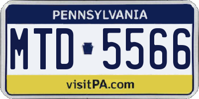 PA license plate MTD5566