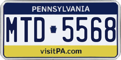 PA license plate MTD5568