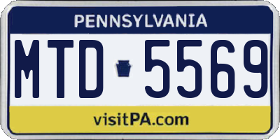 PA license plate MTD5569