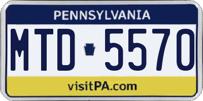 PA license plate MTD5570