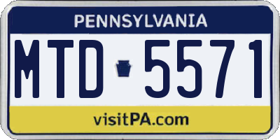 PA license plate MTD5571