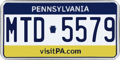 PA license plate MTD5579