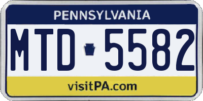 PA license plate MTD5582