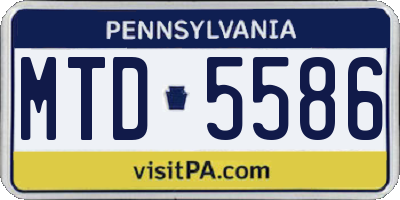 PA license plate MTD5586