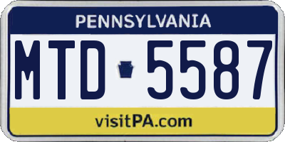 PA license plate MTD5587