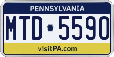 PA license plate MTD5590