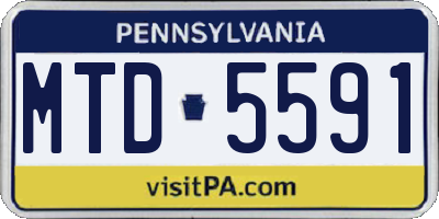 PA license plate MTD5591
