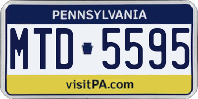 PA license plate MTD5595
