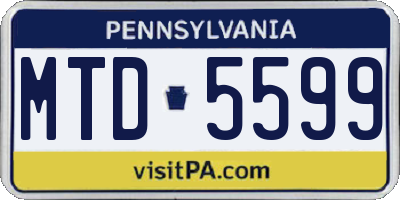 PA license plate MTD5599