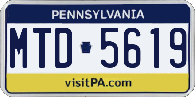 PA license plate MTD5619