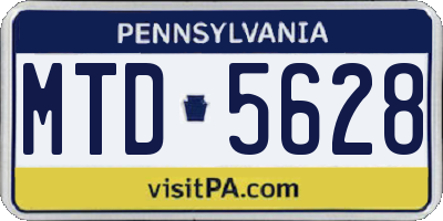 PA license plate MTD5628