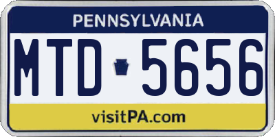 PA license plate MTD5656