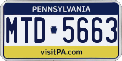 PA license plate MTD5663