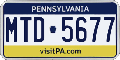 PA license plate MTD5677