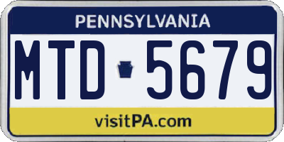 PA license plate MTD5679