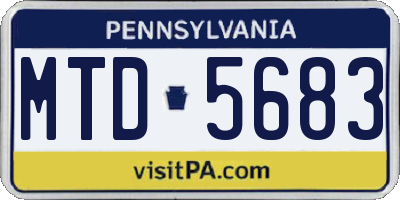 PA license plate MTD5683