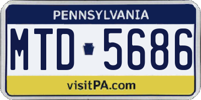 PA license plate MTD5686