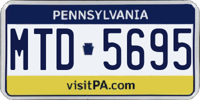 PA license plate MTD5695