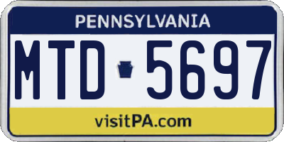 PA license plate MTD5697