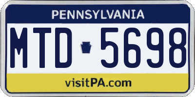 PA license plate MTD5698