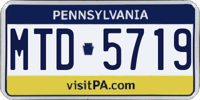 PA license plate MTD5719