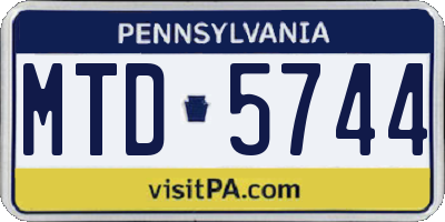 PA license plate MTD5744