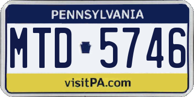 PA license plate MTD5746