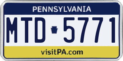 PA license plate MTD5771