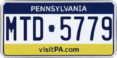 PA license plate MTD5779