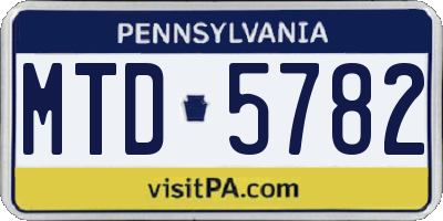 PA license plate MTD5782