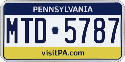 PA license plate MTD5787