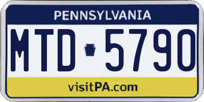 PA license plate MTD5790
