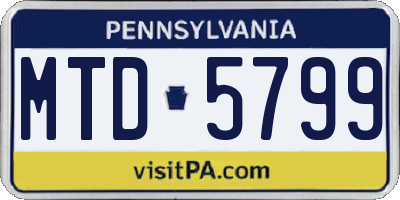 PA license plate MTD5799