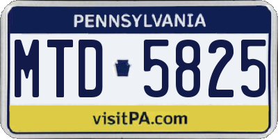 PA license plate MTD5825