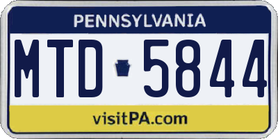 PA license plate MTD5844