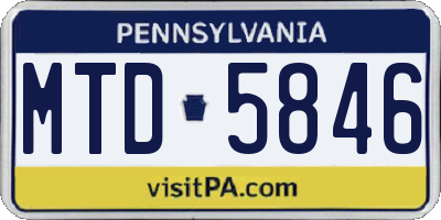 PA license plate MTD5846