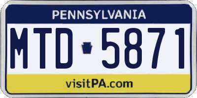 PA license plate MTD5871
