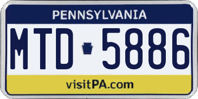 PA license plate MTD5886