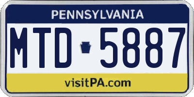 PA license plate MTD5887