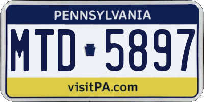 PA license plate MTD5897