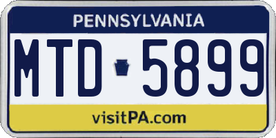 PA license plate MTD5899