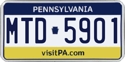 PA license plate MTD5901